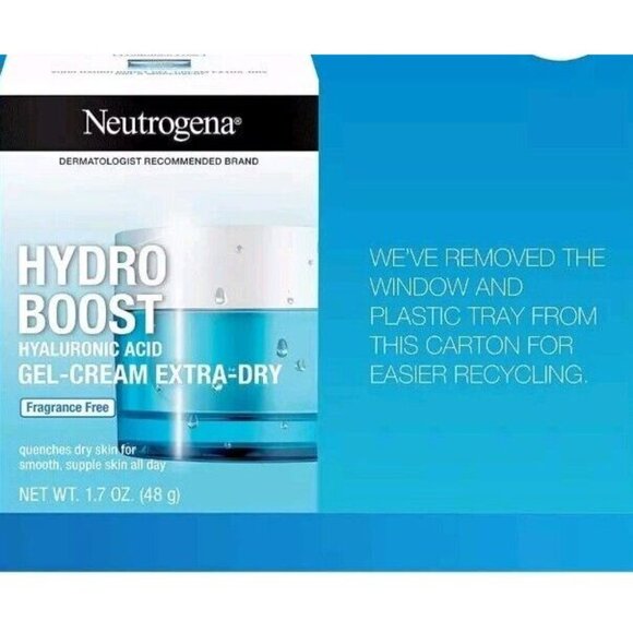 NEW Neutrogena Hydro Boost Extra Dry Gel Cream Fragrance Free Moisturizer 1.7 oz - Picture 3 of 3